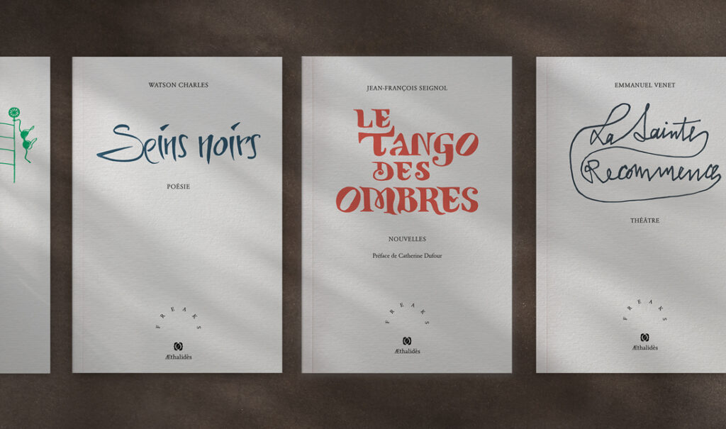 Couvertures de livres Seins Noirs, Le Tango des Ombres et La Sainte Recommence de la Collection "Freaks"