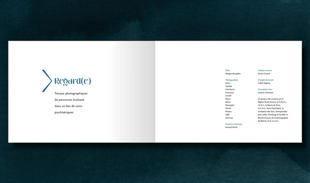 Regard(e) - Mise en page du livre de photos de patients atteints de troubles psychiques
